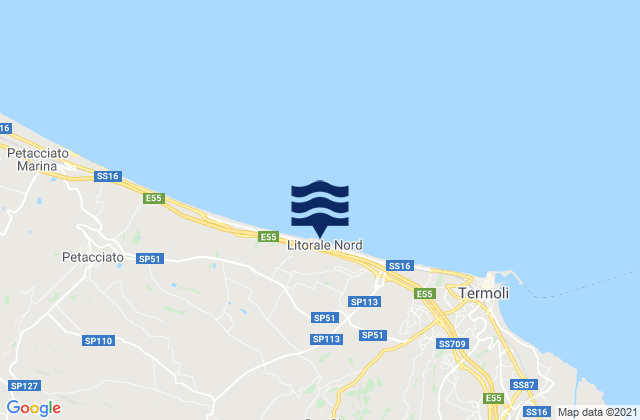 Mapa da tábua de marés em Guglionesi, Italy