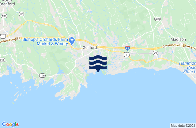 Mapa da tábua de marés em Guilford Point, United States