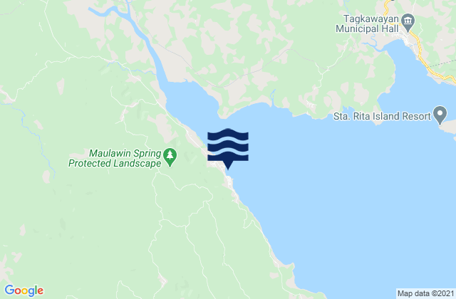 Mapa da tábua de marés em Guinayangan Ragay Gulf, Philippines