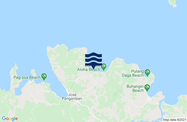 Mapa da tábua de marés em Gumaus, Philippines