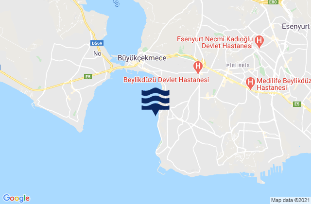 Mapa da tábua de marés em Gürpınar, Turkey