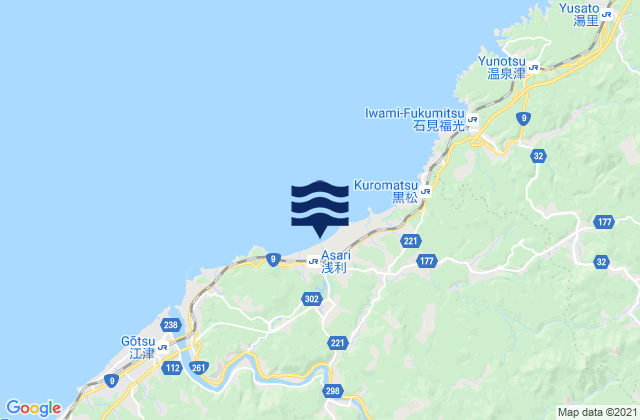 Mapa da tábua de marés em Gōtsu Shi, Japan