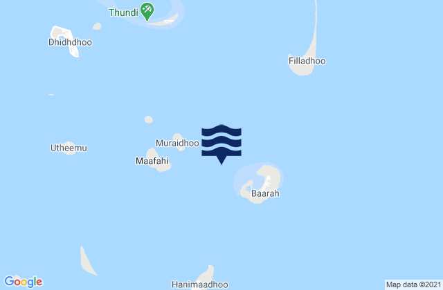 Mapa da tábua de marés em Haa Dhaalu Atholhu, Maldives
