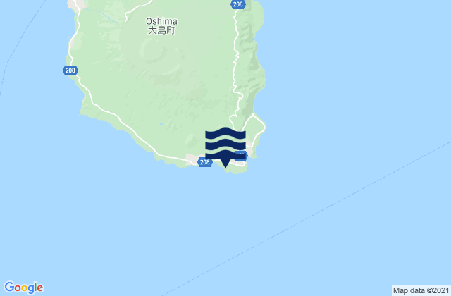 Mapa da tábua de marés em Habu (Izu-O Sima), Japan