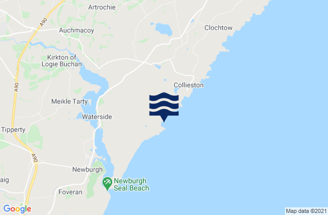 Mapa da tábua de marés em Hackley Bay Beach, United Kingdom