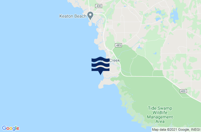 Mapa da tábua de marés em Hagens Cove, United States