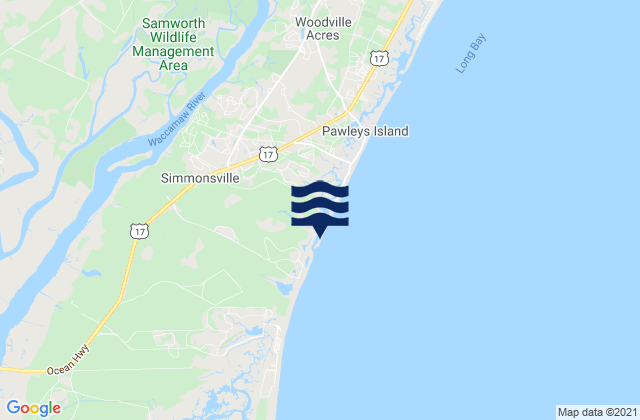 Mapa da tábua de marés em Hagley Landing, United States