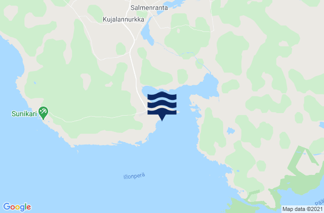 Mapa da tábua de marés em Hailuoto, Finland