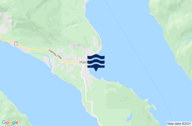 Mapa da tábua de marés em Haines Inlet, United States