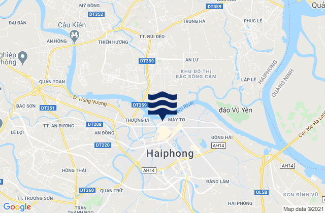 Mapa da tábua de marés em Haiphong, Vietnam