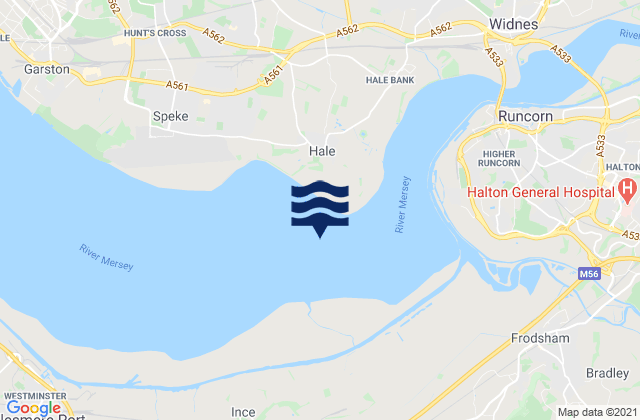 Mapa da tábua de marés em Hale Head, United Kingdom