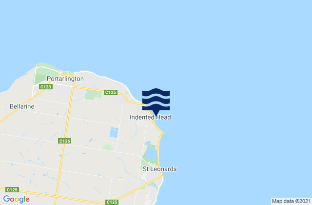 Mapa da tábua de marés em Half Moon Bay, Australia