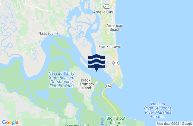 Mapa da tábua de marés em Halfmoon Island Highway Bridge, United States