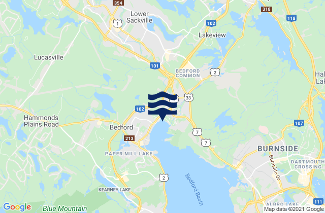 Mapa da tábua de marés em Halifax Regional Municipality, Canada
