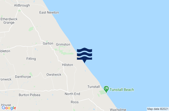 Mapa da tábua de marés em Halsham, United Kingdom