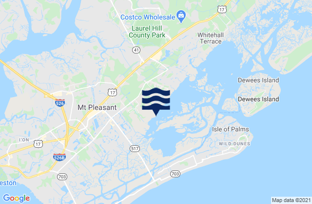 Mapa da tábua de marés em Hamlin Sound, United States
