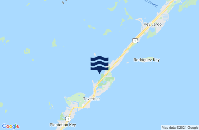 Mapa da tábua de marés em Hammer Point Key Largo Florida Bay, United States