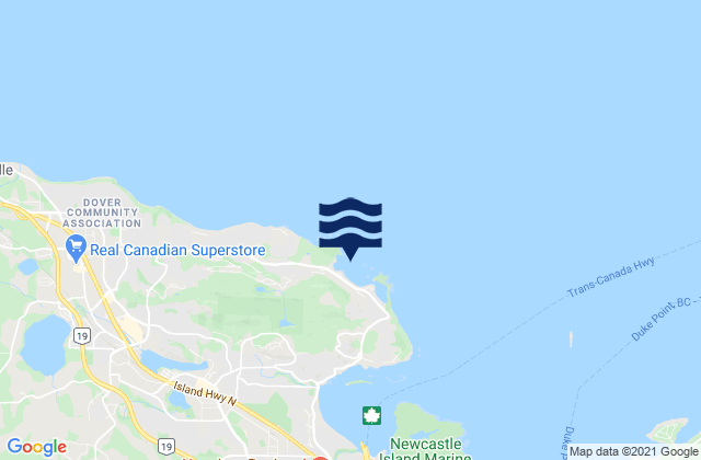 Mapa da tábua de marés em Hammond Bay, Canada