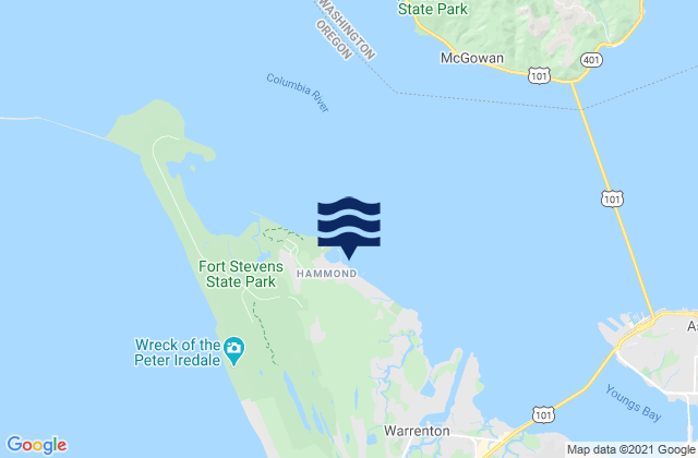 Mapa da tábua de marés em Hammond, United States