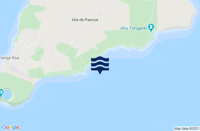 Mapa da tábua de marés em Hanga Piko, Chile