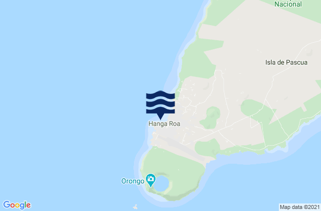 Mapa da tábua de marés em Hanga Roa, Chile