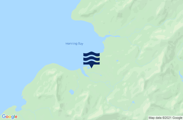 Mapa da tábua de marés em Hanning Bay, United States