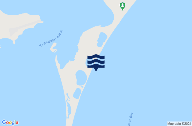 Mapa da tábua de marés em Hanson Bay, New Zealand