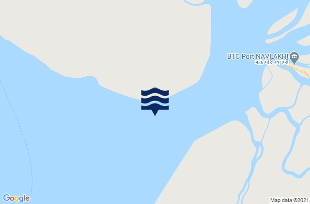 Mapa da tábua de marés em Hansthal Point, India