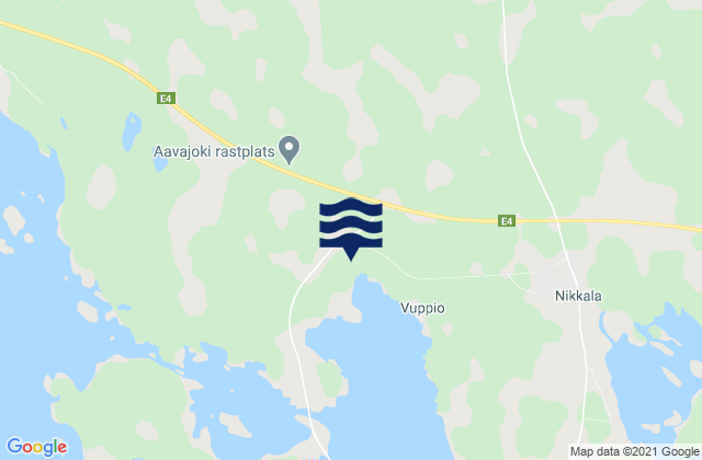 Mapa da tábua de marés em Haparanda Kommun, Sweden
