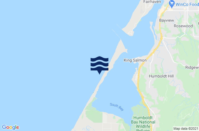 Mapa da tábua de marés em Harbor Entrance at Eureka, United States