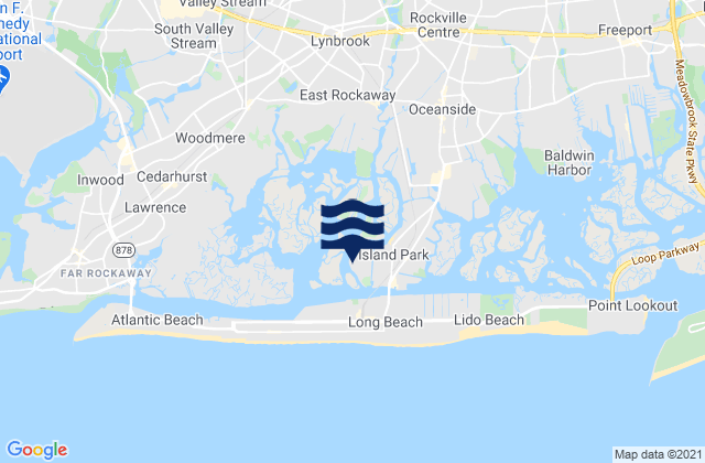 Mapa da tábua de marés em Harbor Isle, United States