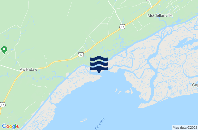Mapa da tábua de marés em Harbor River Entrance, United States