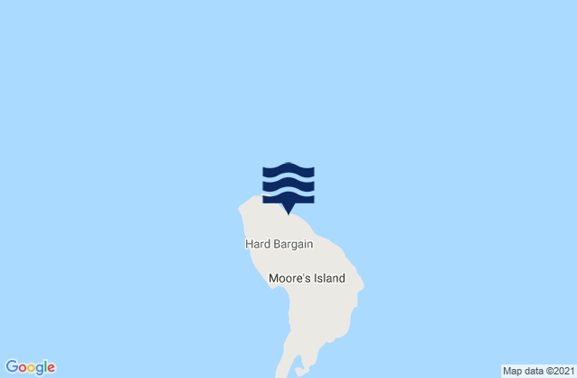Mapa da tábua de marés em Hard Bargain, Bahamas