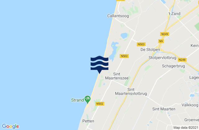 Mapa da tábua de marés em Harenkarspel, Netherlands