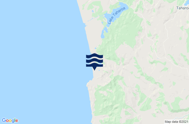 Mapa da tábua de marés em Harihari Beach, New Zealand