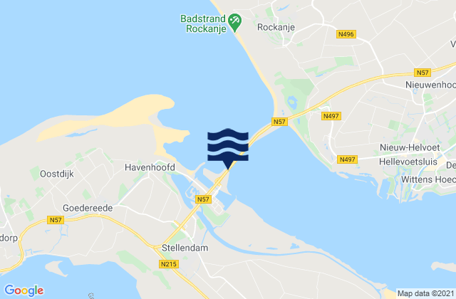 Mapa da tábua de marés em Haringvlietsluizen, Netherlands