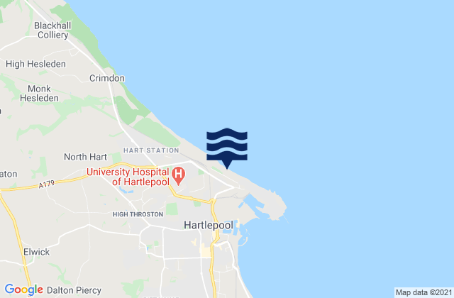 Mapa da tábua de marés em Hartlepool North Sands Beach, United Kingdom
