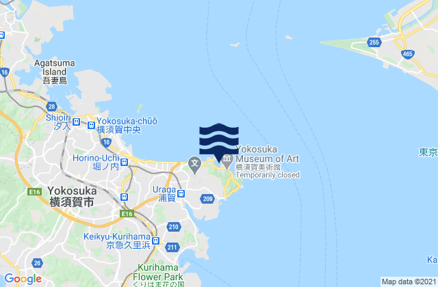Mapa da tábua de marés em Hasirimizu, Japan