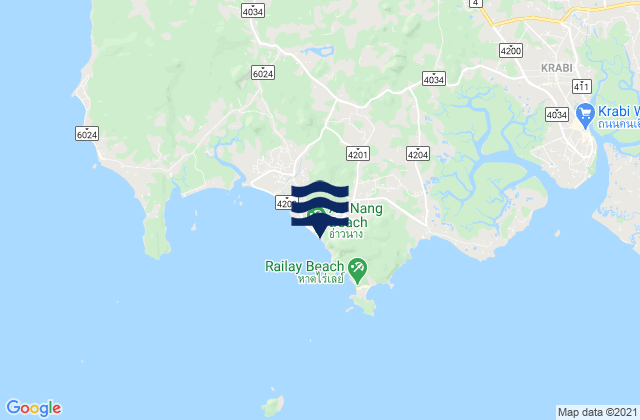 Mapa da tábua de marés em Hat Ao Nang, Thailand