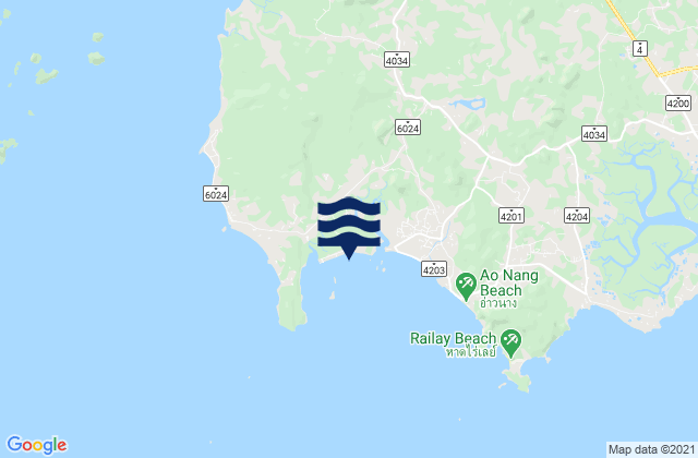 Mapa da tábua de marés em Hat Noppharat Thara, Thailand