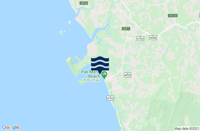 Mapa da tábua de marés em Hat Pak Meng, Thailand