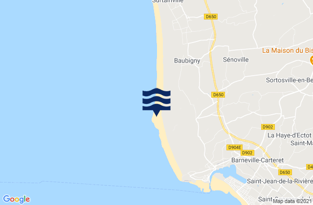 Mapa da tábua de marés em Hatainville, France