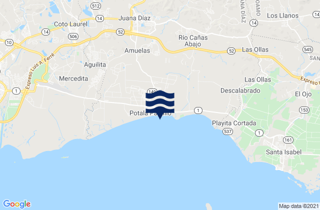 Mapa da tábua de marés em Hato Puerco Arriba Barrio, Puerto Rico