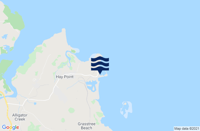 Mapa da tábua de marés em Hauy Islet, Australia