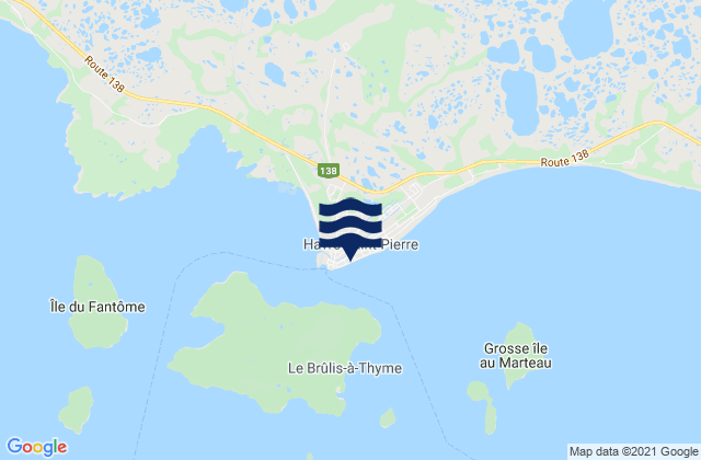 Mapa da tábua de marés em Havre-Saint-Pierre, Canada