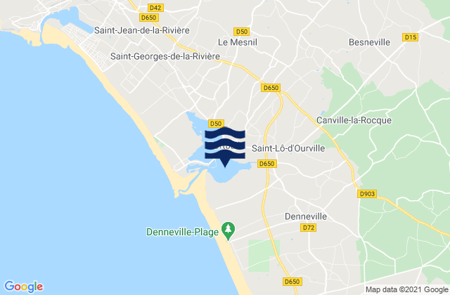 Mapa da tábua de marés em Havre de Portbail, France