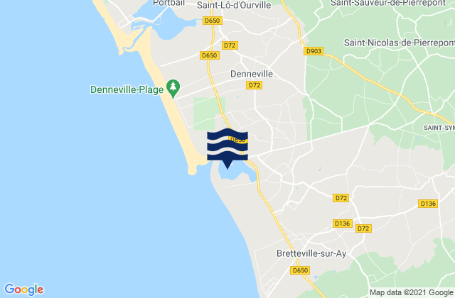 Mapa da tábua de marés em Havre de Surville, France