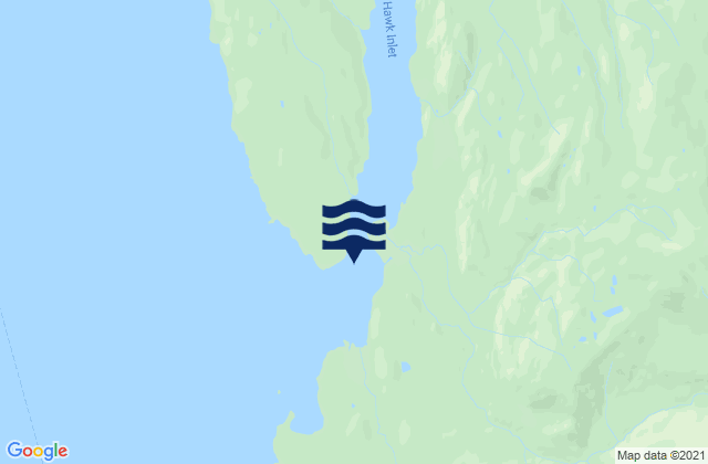 Mapa da tábua de marés em Hawk Inlet Hawk Point, United States