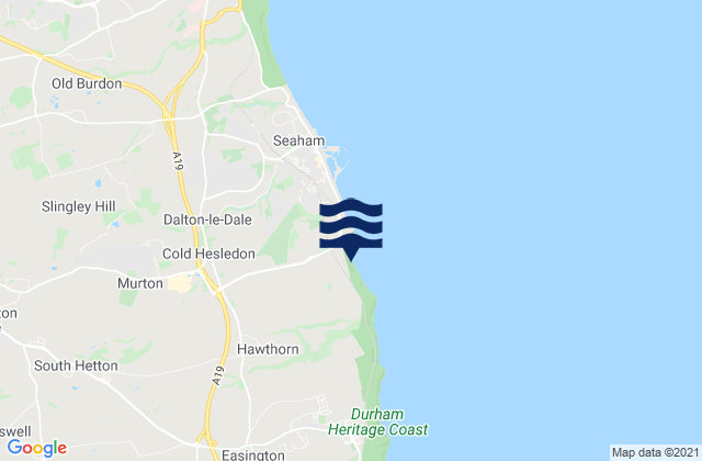 Mapa da tábua de marés em Hawthorn, United Kingdom