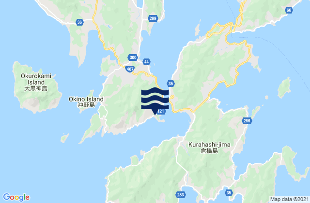 Mapa da tábua de marés em Hayase Seto, Japan